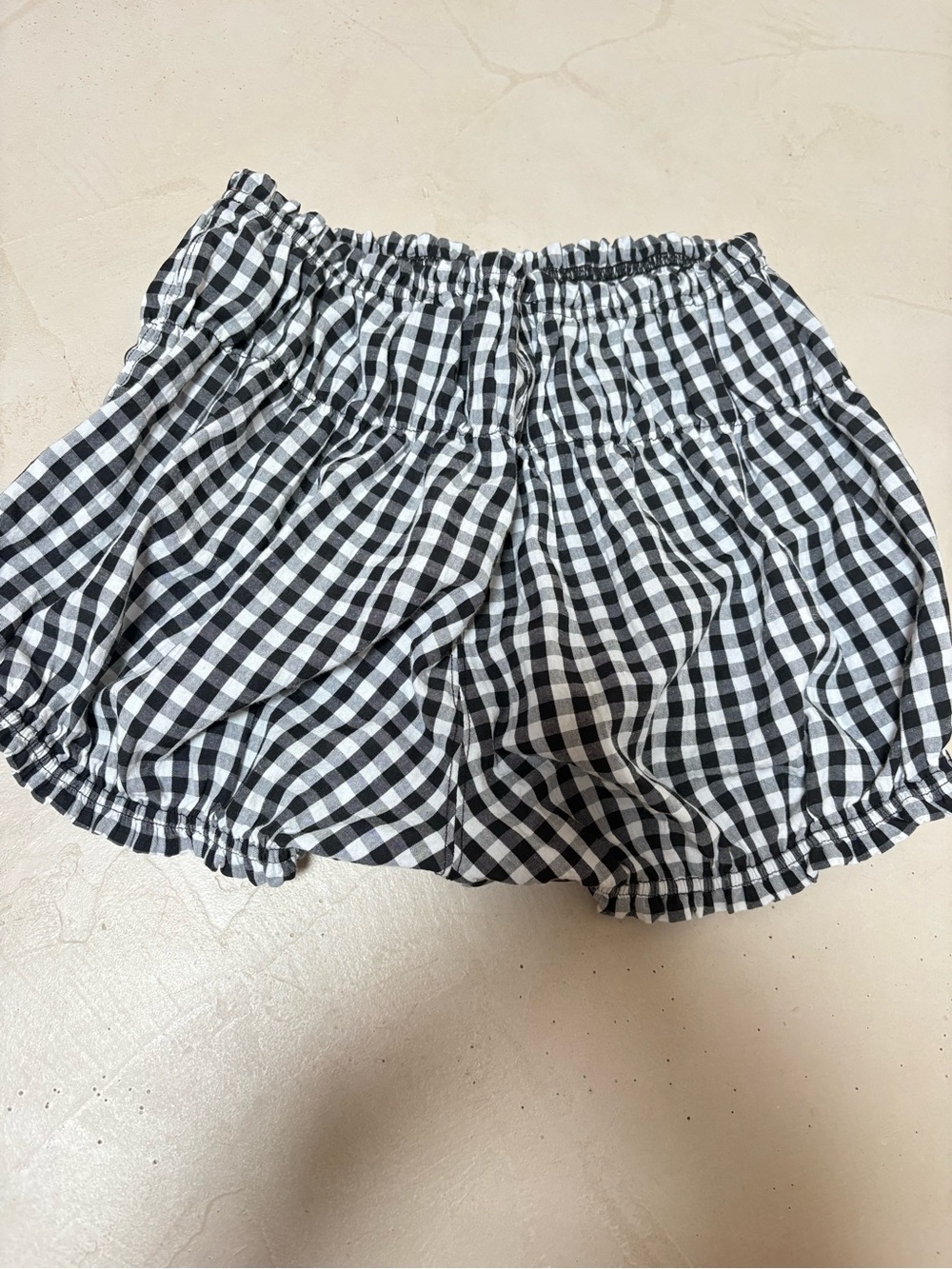 Free People Black and White Gingham Shorts